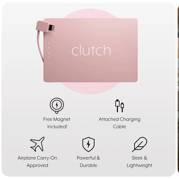 Pink Clutch Portable Charger - Picture 2 of 5